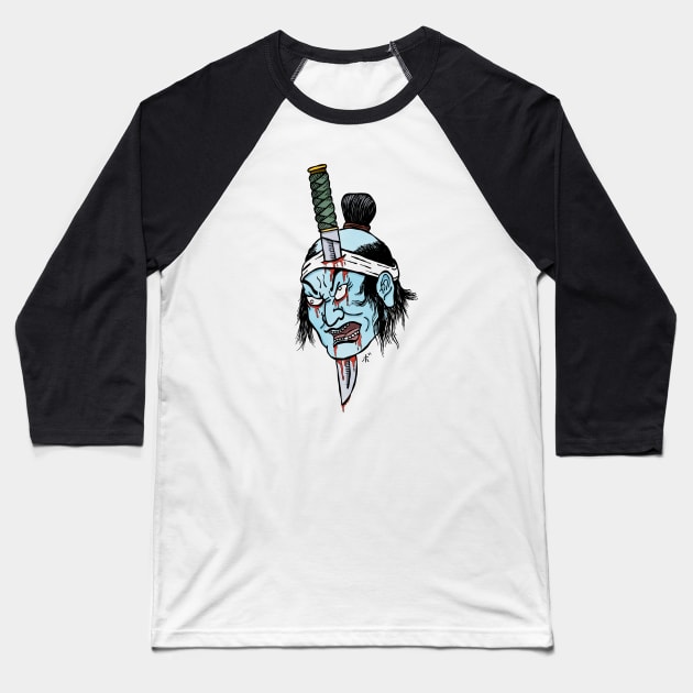 Samurai Death Baseball T-Shirt by BeauyArt